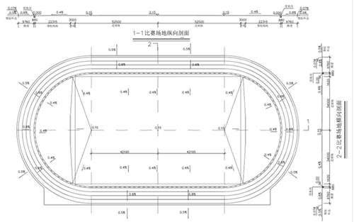 田徑場塑膠跑道建設平面圖