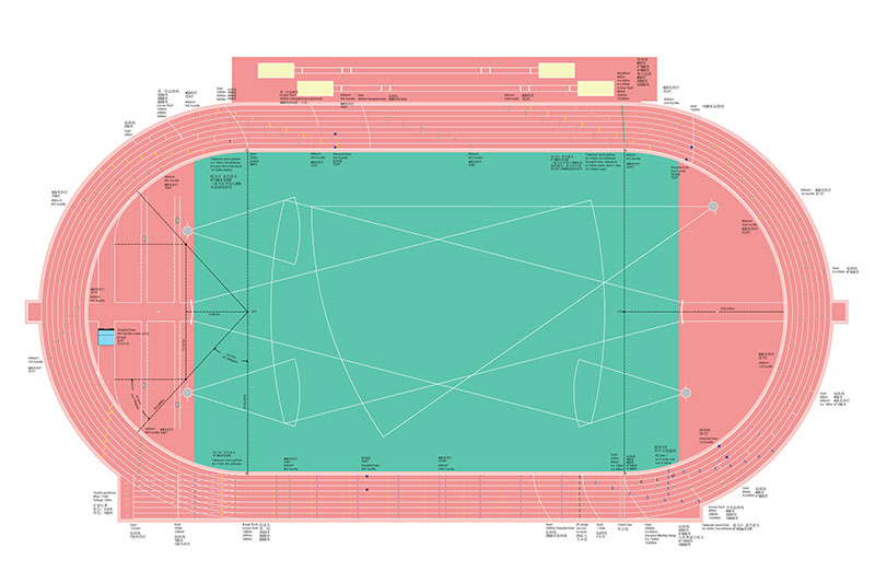 標準400米塑膠跑道畫線圖